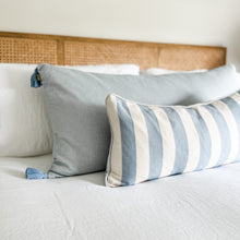 Load image into Gallery viewer, Bold Stripe Ocean Blue Cushion