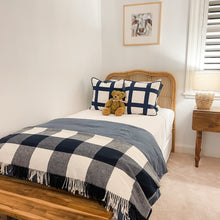 Load image into Gallery viewer, Navy Check Throw