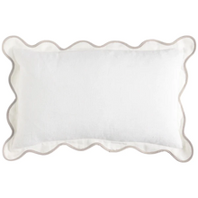 Load image into Gallery viewer, Linen Scallop Cushion in White
