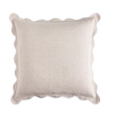 Load image into Gallery viewer, Linen Scallop Cushion in Sand
