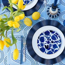 Load image into Gallery viewer, Blue + Navy Spaghetti Linen Tablecloth
