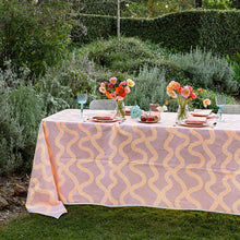 Load image into Gallery viewer, Blush + Neon Orange Spaghetti Llinen Tablecloth
