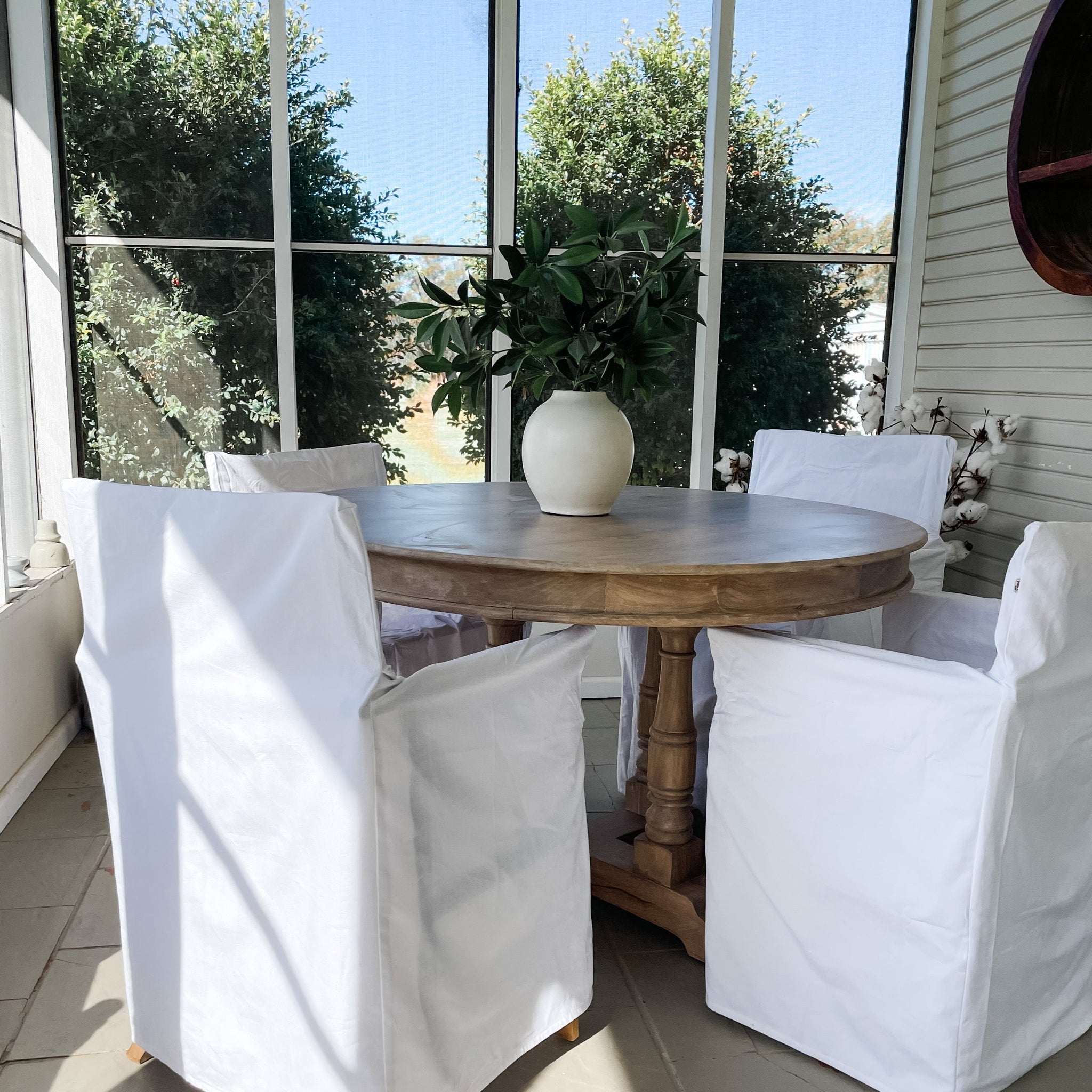 NEW White Canvas Chair Covers Blue Duck Home