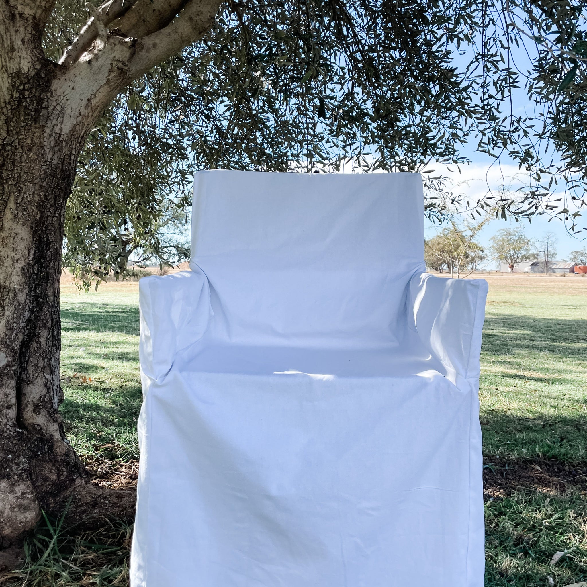 NEW White Canvas Chair Covers Blue Duck Home