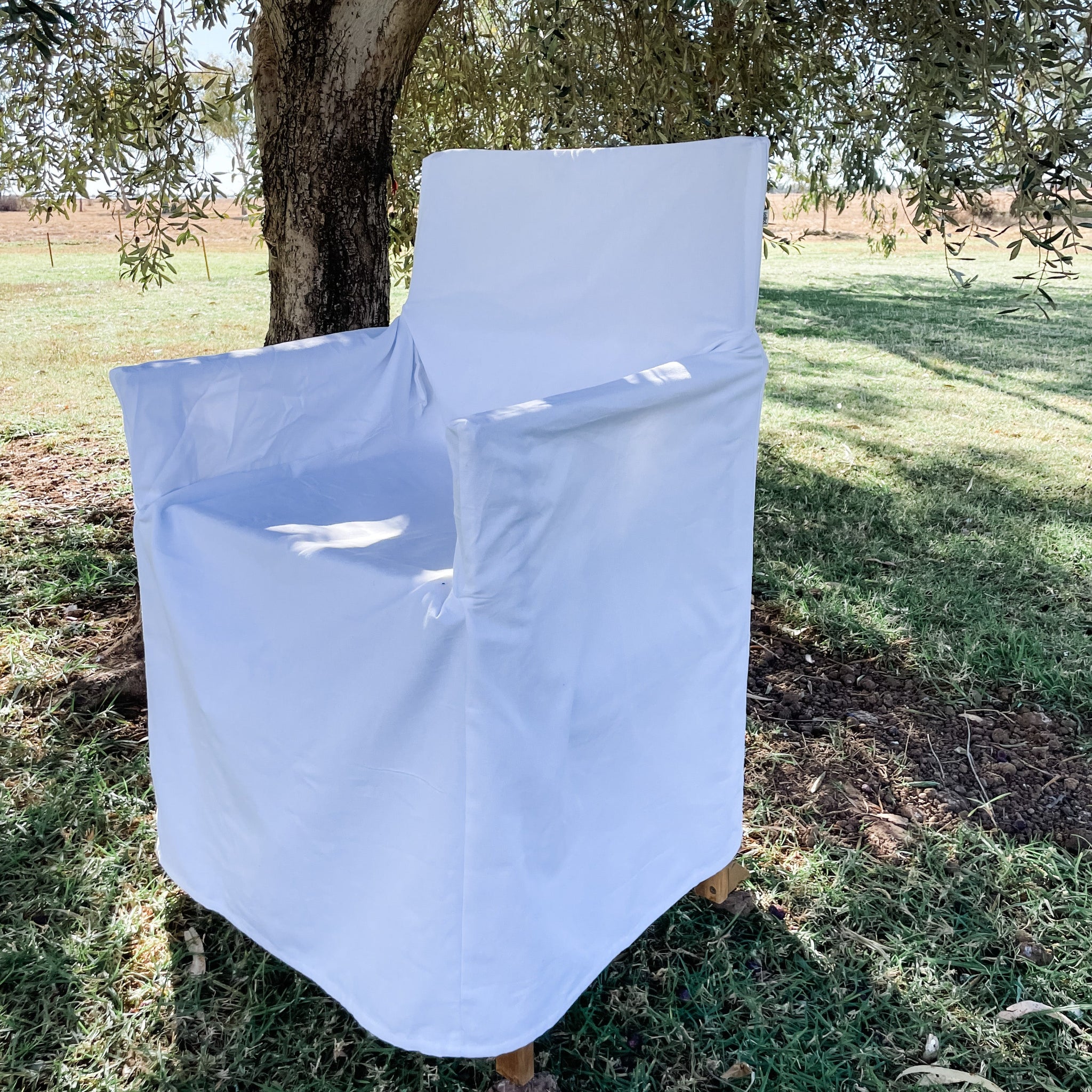 NEW White Canvas Chair Covers Blue Duck Home