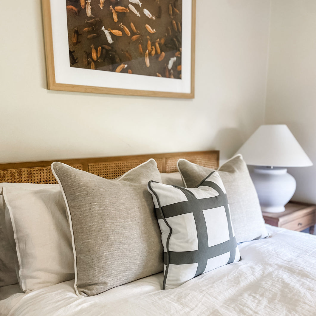 Olive Green Check Cushion