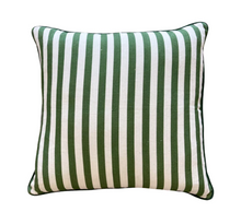 Load image into Gallery viewer, Green &amp; White Stripe Cushion
