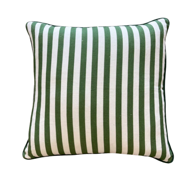 Green & White Stripe Cushion