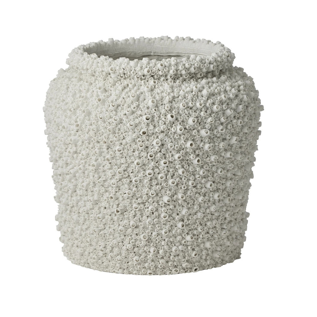 White Resin Barnacle Vase